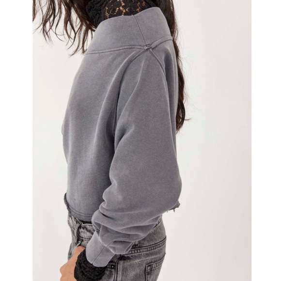 NWT Free People Bri Pullover/Poppyseed Sweatshirt Size XS - Picture 4 of 12
